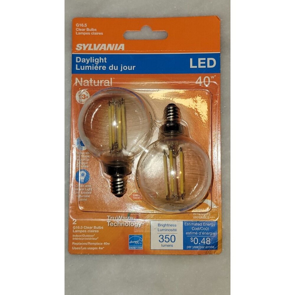 Sylvania LED TruWave Natural Series Décor G16.5 Light Bulb 40W Equiv Daylight
